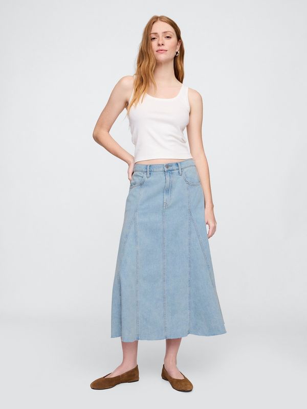 GAP GAP Denim maxi skirt UltraSoft - Women's