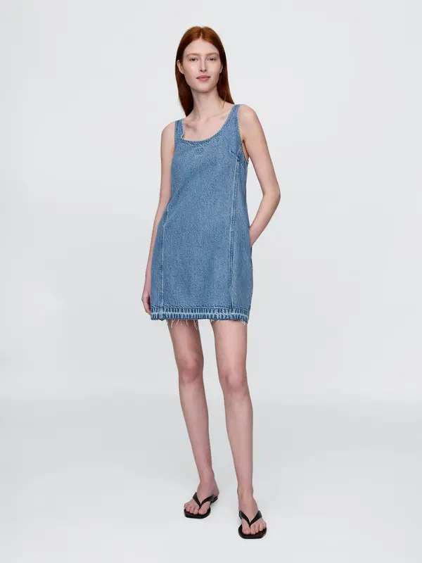 GAP GAP Denim mini dress UltraSoft Americana - Women's
