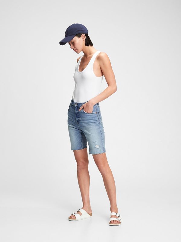 GAP GAP Denim Shorts High Rise Bermuda Honey - Women's
