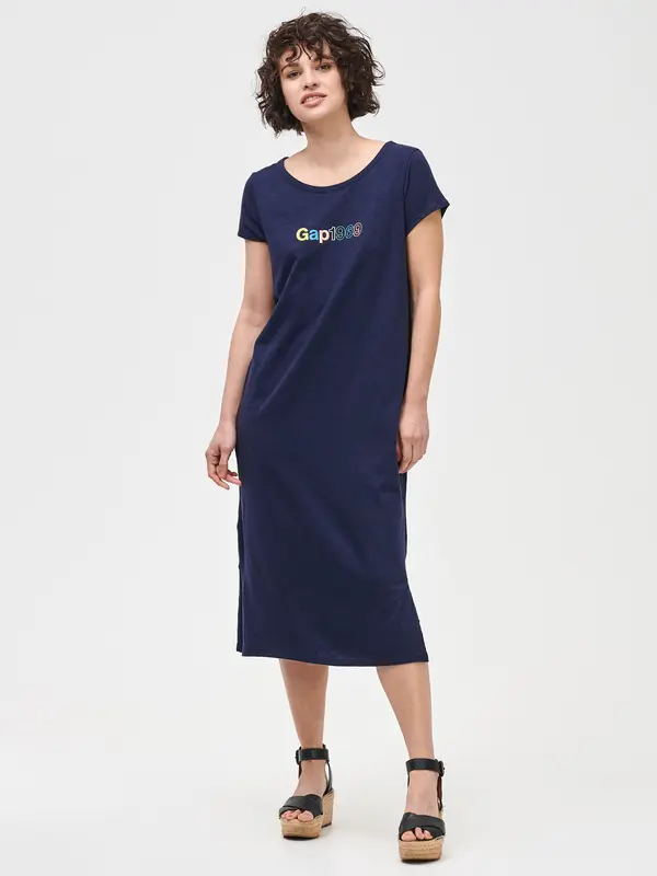 GAP GAP Dress Logo 1969 slub midi dress - Women's