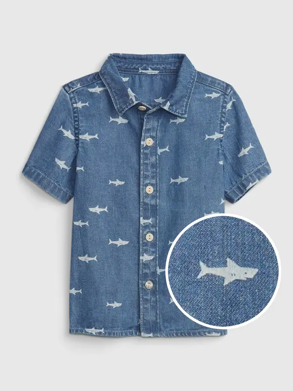 GAP GAP Kids Denim Shirt Shark Washwell - Boys