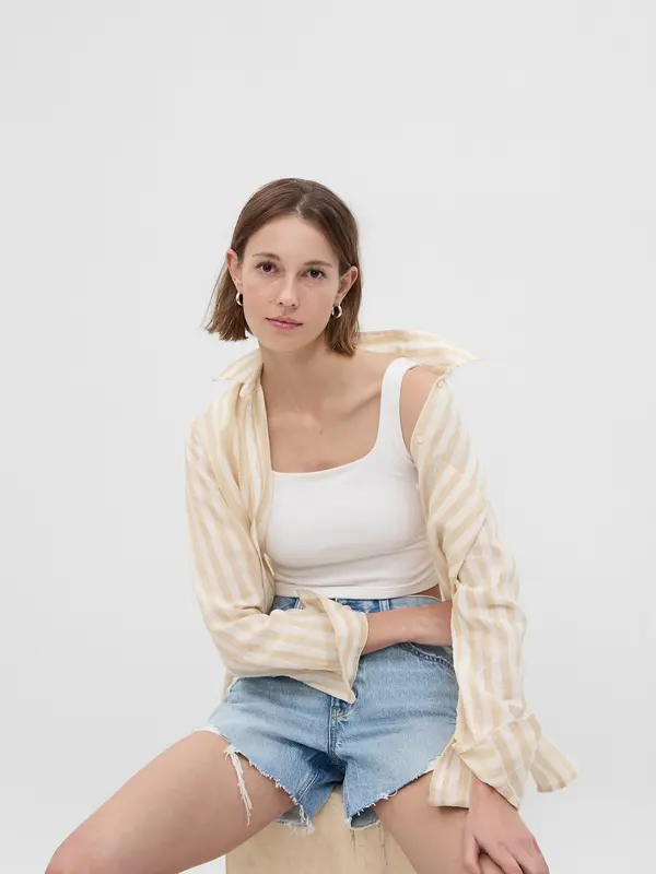 GAP GAP Linen Boyfriend Shirt - Ladies