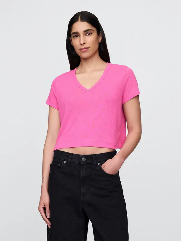 GAP GAP Linen crop t-shirt - Women's