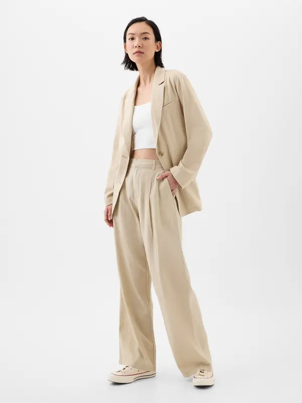GAP GAP Linen Pants Wide-Leg - Women