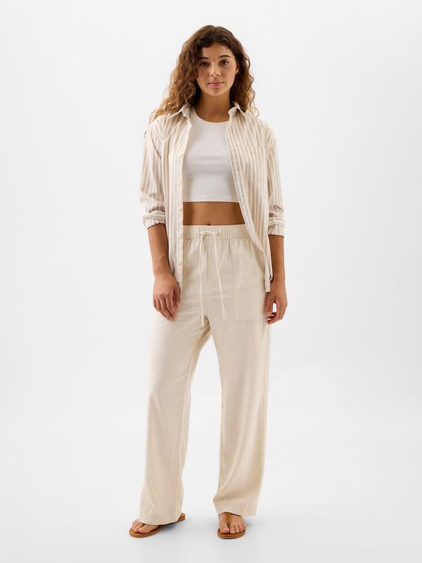 GAP GAP Linen Pants Wide-Leg - Women