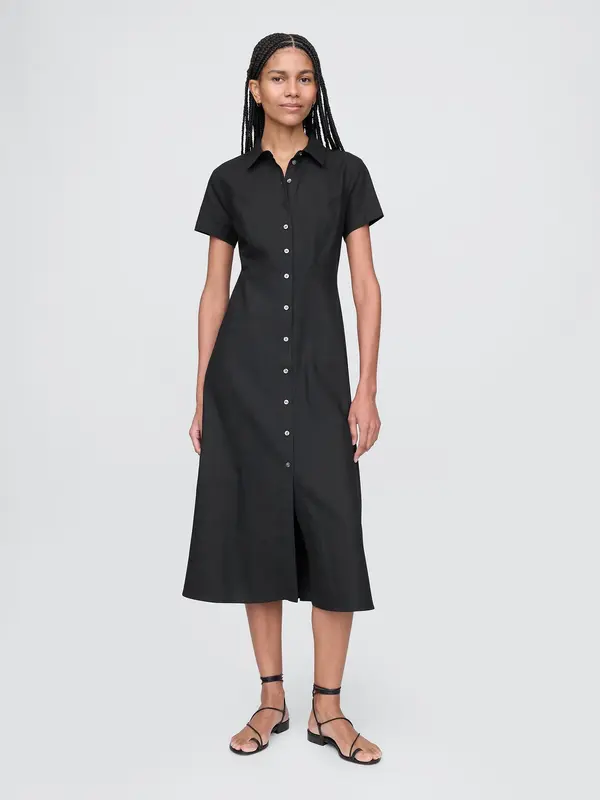 GAP GAP Linen shirt maxi dress - Women's