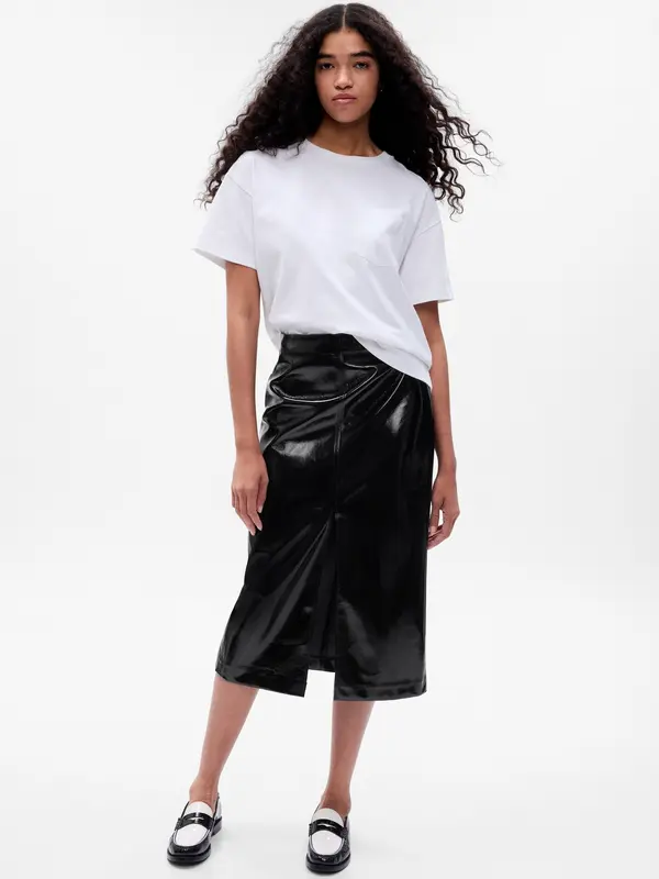 GAP GAP Midi skirt made of artificial leather - Women's