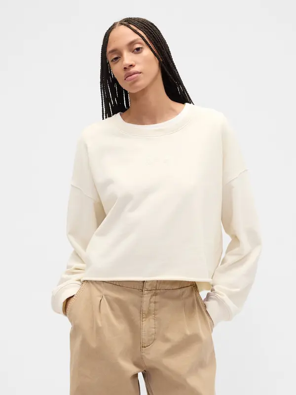 GAP GAP Oversize Crop Sweatshirt Heavyweight - Ladies