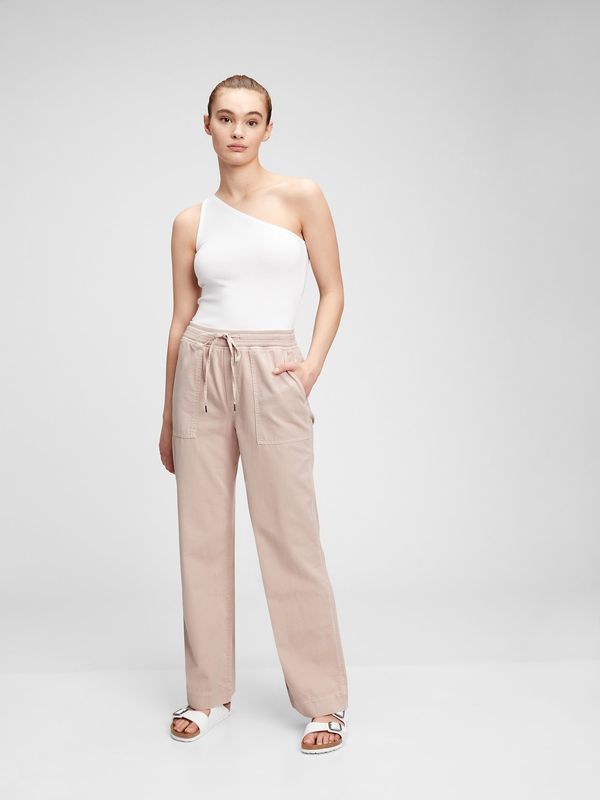 GAP GAP Pants rib combo pull-on wide leg - Women's