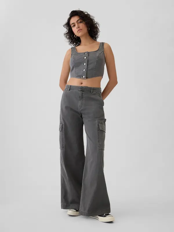 GAP GAP Pants with Pockets Baggy Khaki Cargo - Ladies