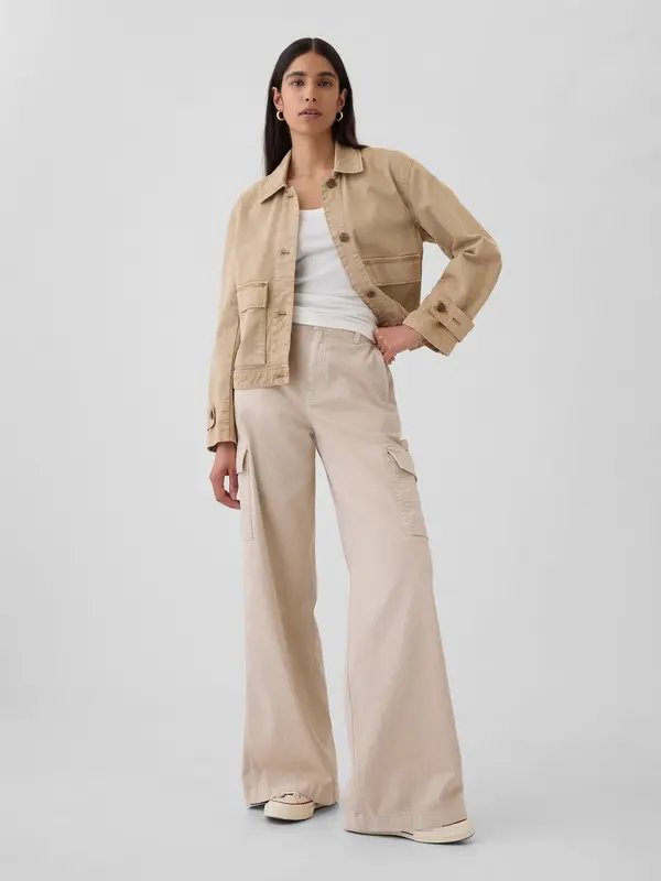 GAP GAP Pants with Pockets Baggy Khaki Cargo - Ladies