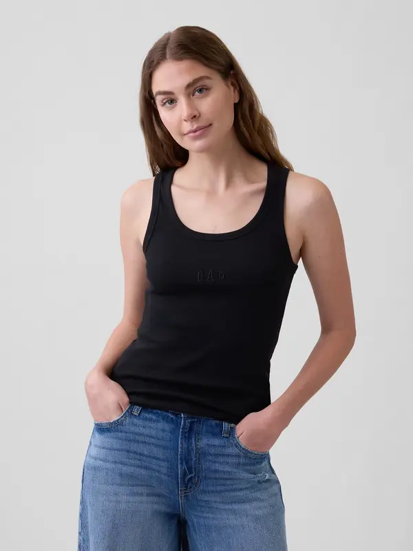 GAP GAP Ребрена блуза с лого