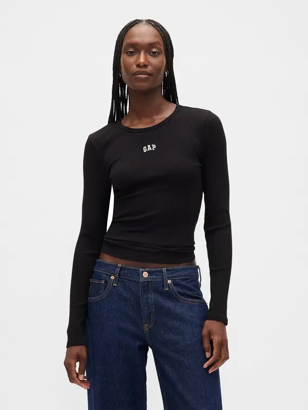 GAP GAP Ribbed T-Shirt with Logo - Women's