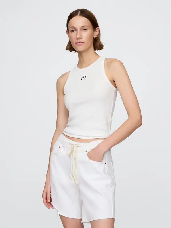 GAP GAP Ribbed top with logo - Women's