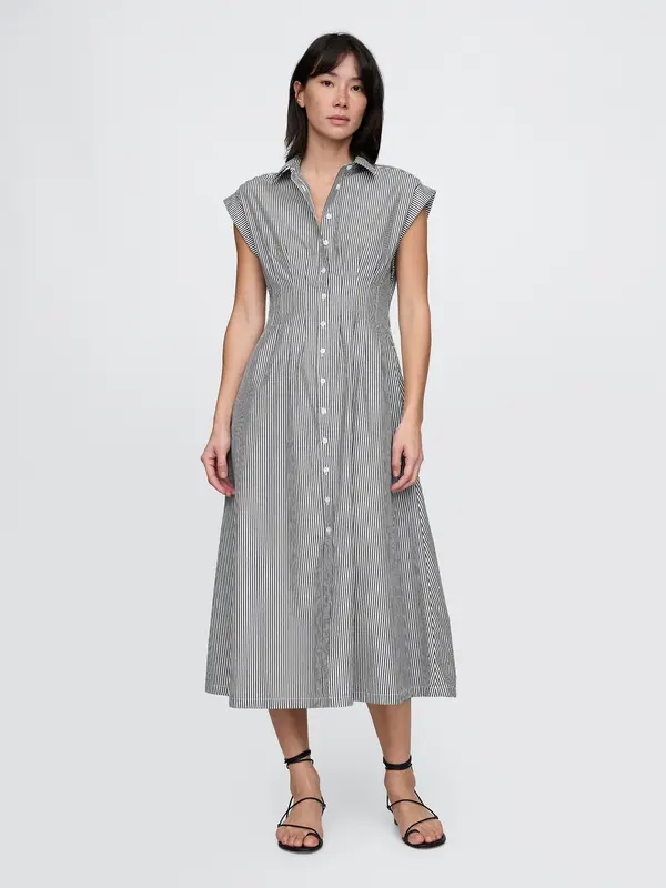 GAP GAP Shirt poplin midi dress - Women's