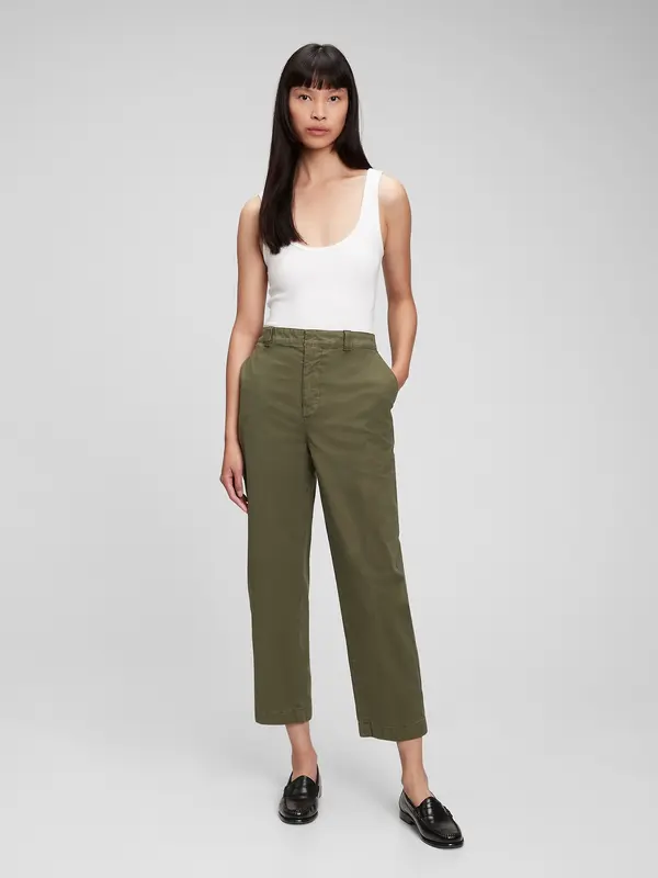 GAP GAP Straight Khaki Washwell Trousers - Ladies