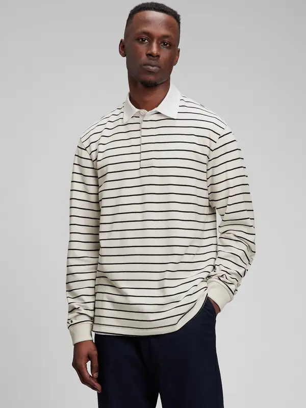 GAP GAP Striped Rugby Polo T-Shirt - Men