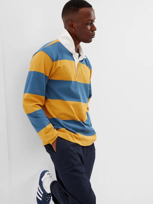 GAP GAP Striped Rugby Polo T-Shirt - Men