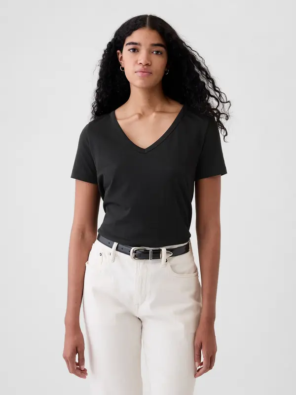GAP GAP T-Shirt Organic Vintage V-Neck - Women's