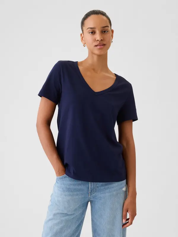 GAP GAP T-Shirt Organic Vintage V-Neck - Women's