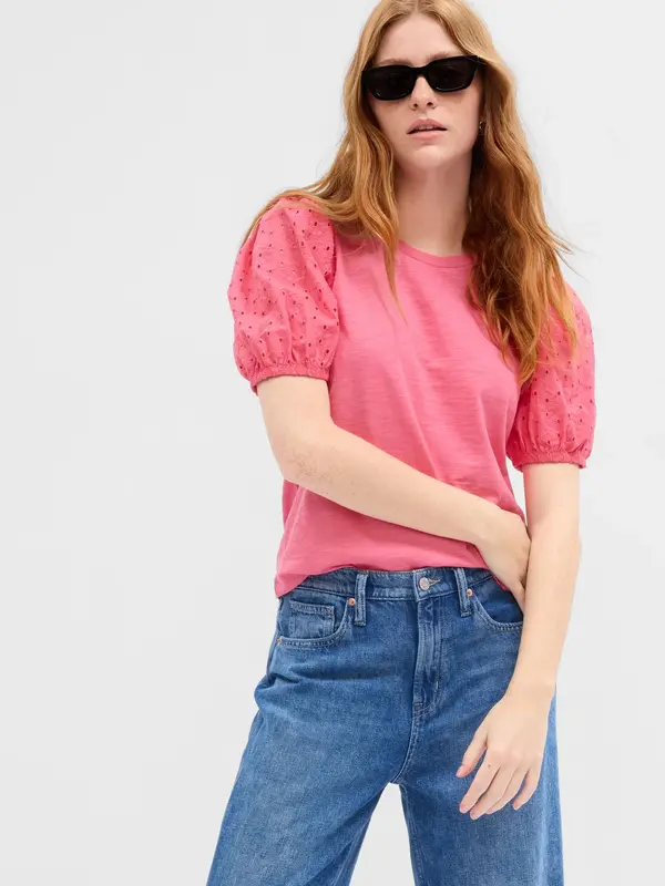 GAP GAP T-shirt with lace sleeves - Women's