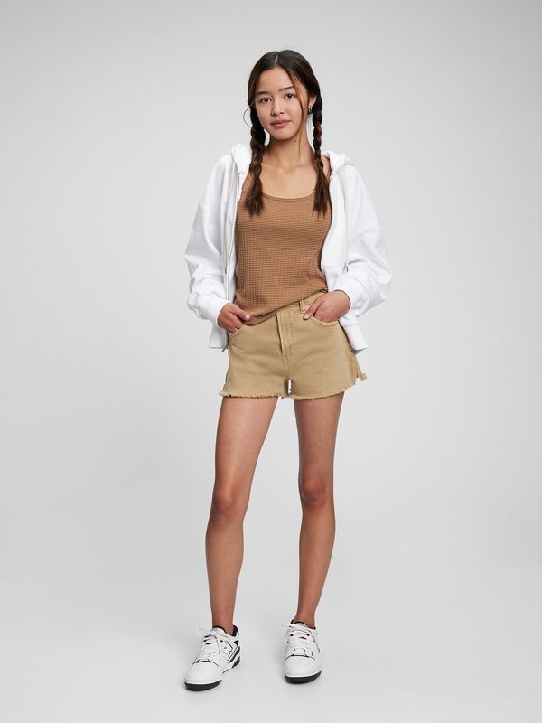 GAP GAP Teen Shorts High Rise Khaki Washwell - Girls