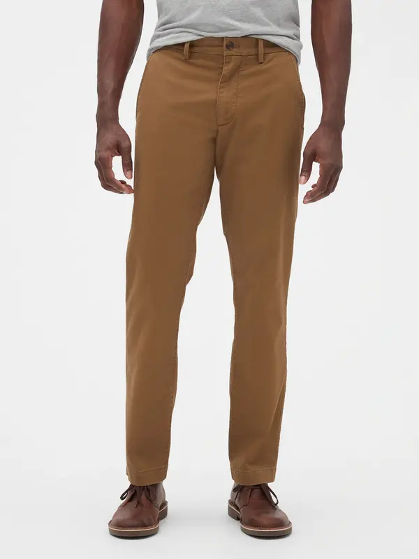 GAP GAP Trousers essential khakis in straight fit with Flex - Mens