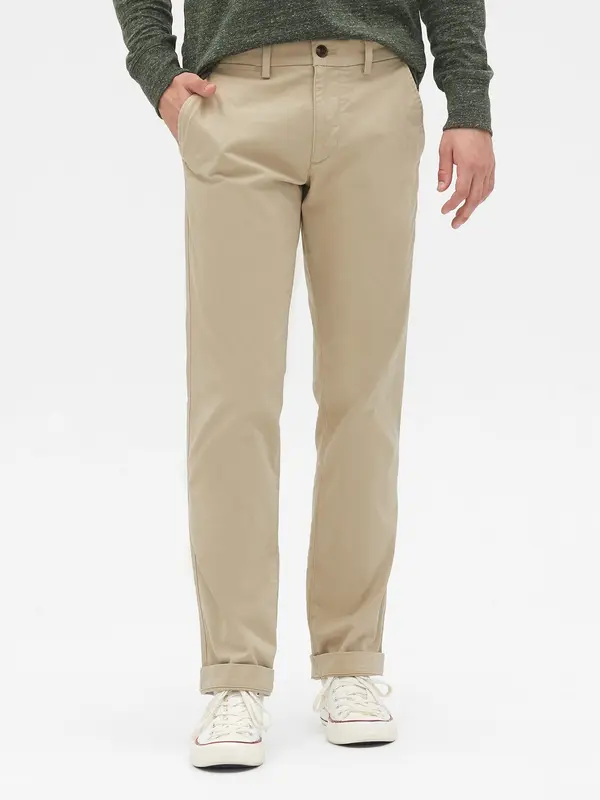 GAP GAP Trousers essential khakis in straight fit with Flex - Mens