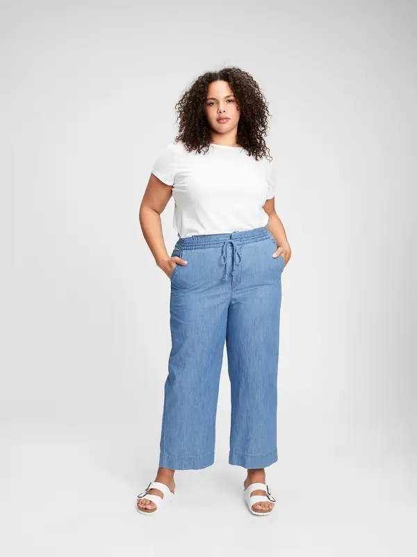 GAP GAP Trousers hr linen wide leg chambray - Ladies