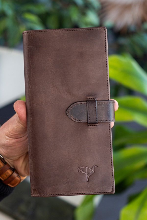 Garbalia Garbalia Albert Crazy Brown Genuine Leather Unisex Wallet With Rfid Blocking Phone Compartment