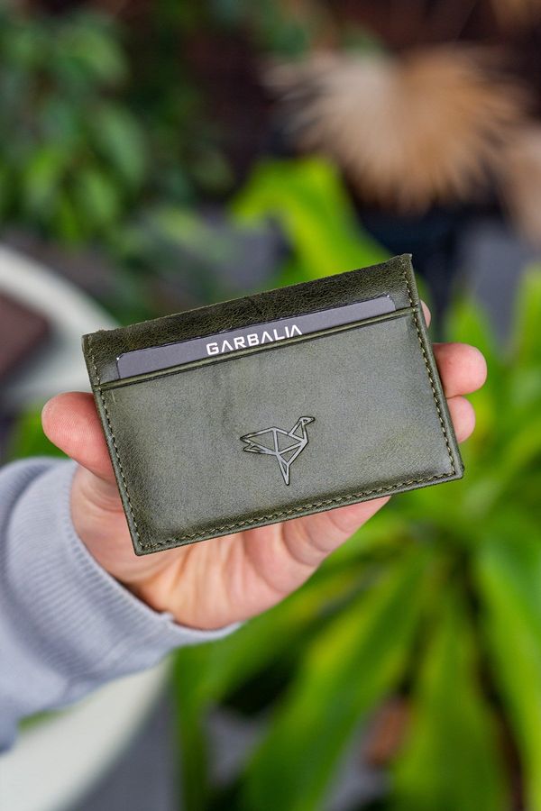 Garbalia Garbalia Vera Genuine Leather Crazy Green Unisex Card Holder Wallet