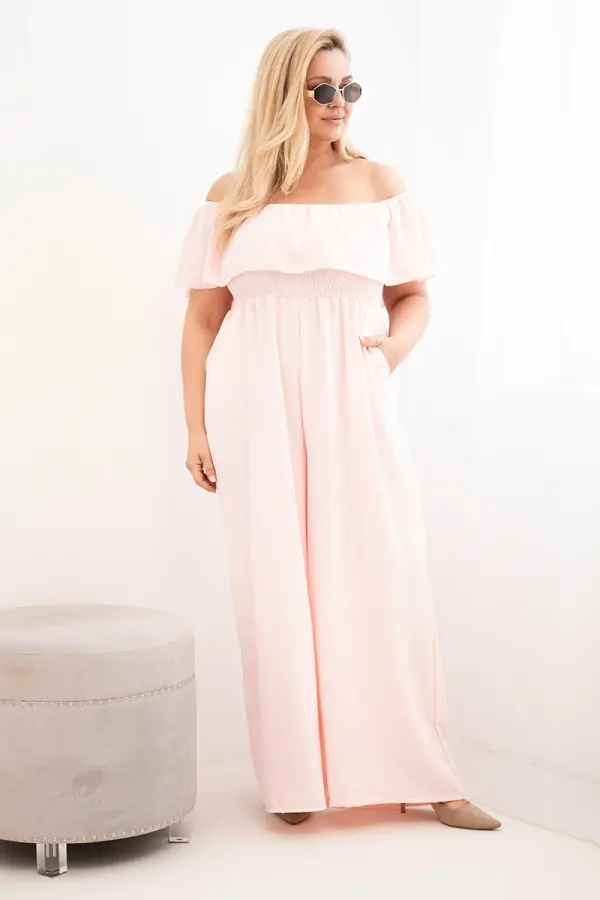 Kesi Włoski Гащеризон Kesi plus size с волани, розов