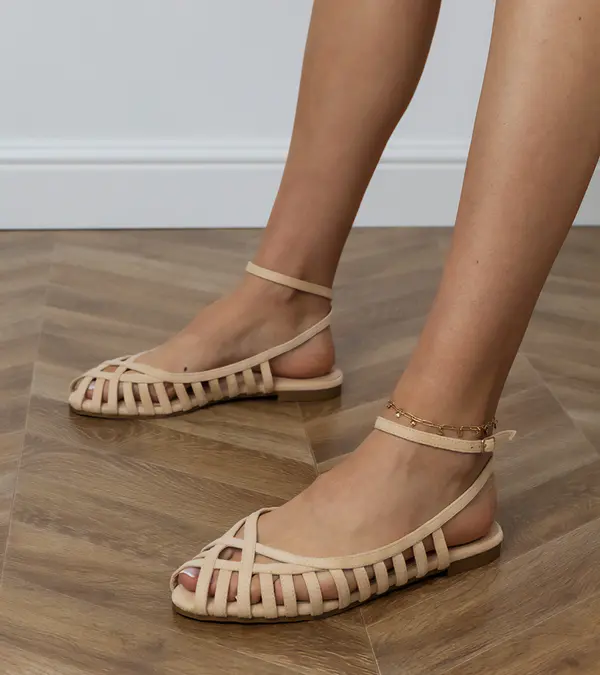 Gemre Gemre Beige flat closed women's sandals Katers