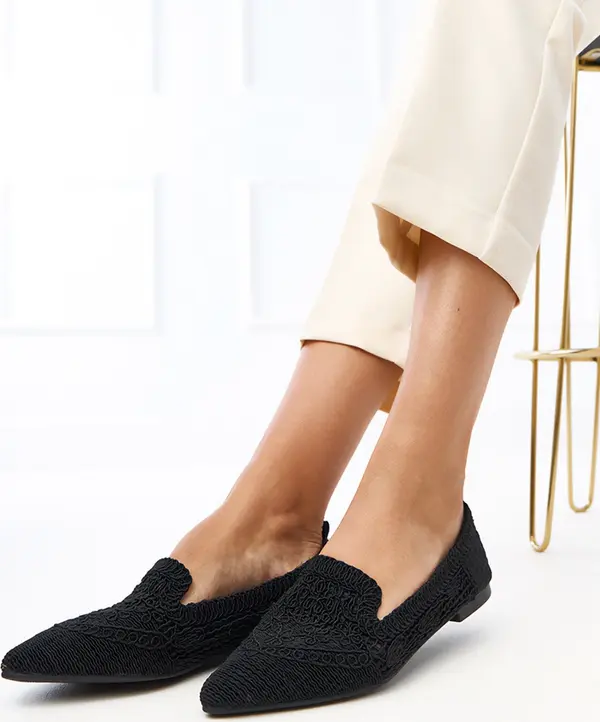 Gemre Gemre Black Lace Women's Ballet Flats Gerania