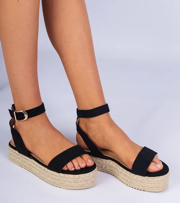 Gemre Gemre Black platform espadrille sandals Kalesio
