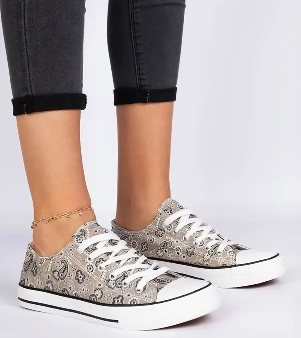 Gemre Gemre Brown women's canvas sneakers in Aztec style Kalusa