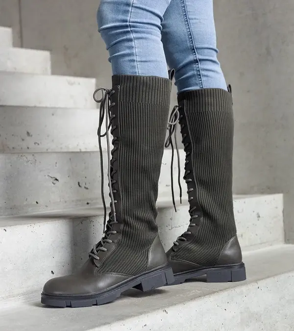 Gemre Gemre Green slip-on boots with elastic upper Veradi