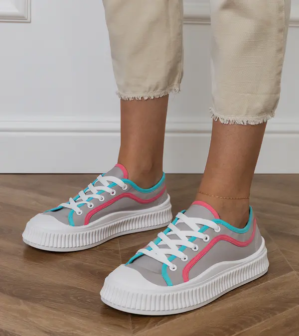 Gemre Gemre Grey women's platform sneakers Salis