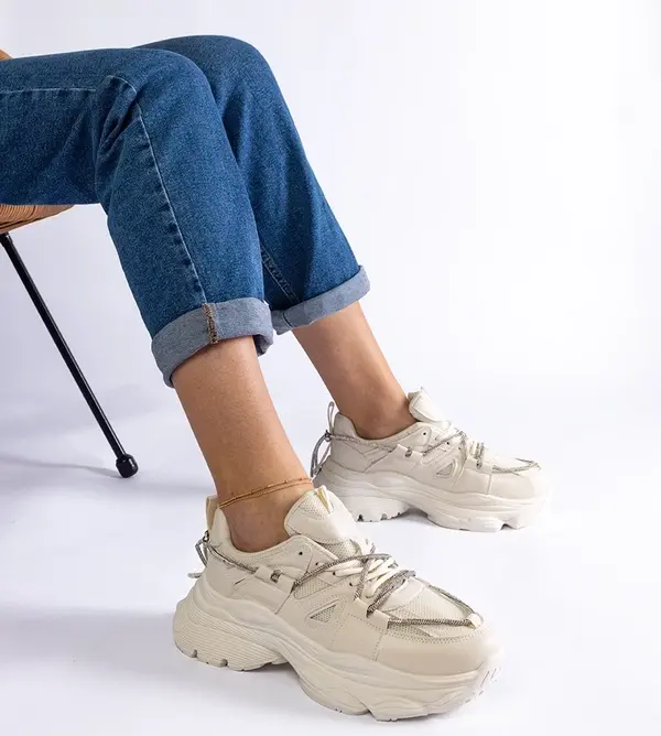 Gemre Gemre Ivett Women's Beige Sports Sneakers