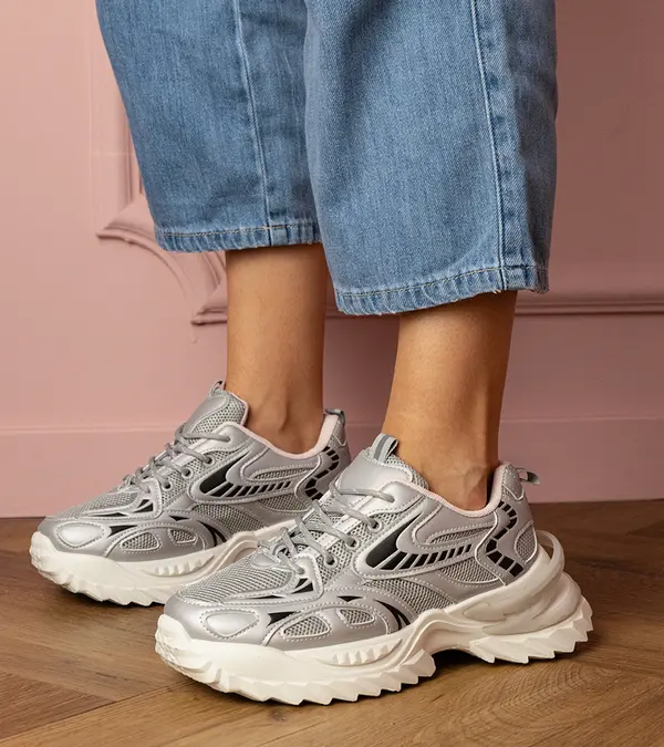 Gemre Gemre Silver Carina stylish sole sports sneakers