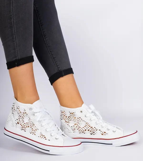 Gemre Gemre White women's lace sneakers Lesli