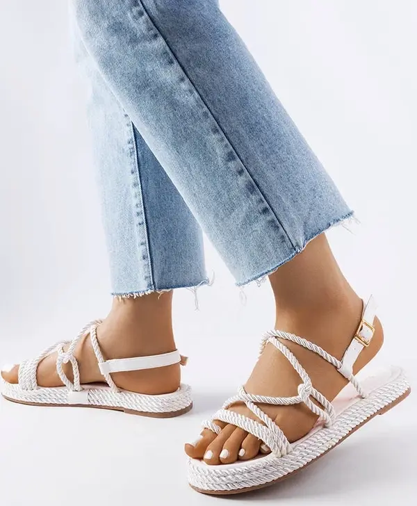 Gemre Gemre White woven sandals Burwell