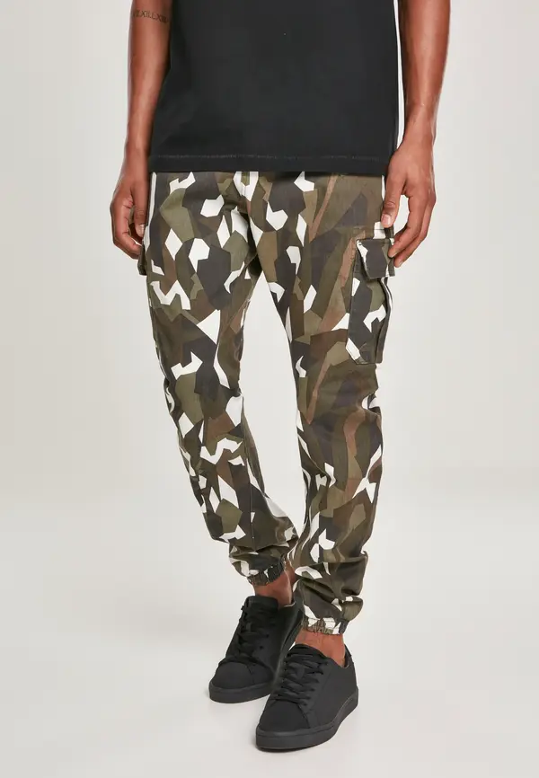 Urban Classics Geometrice Camo Stretch Twill Cargo Pantaloni din lemn camo