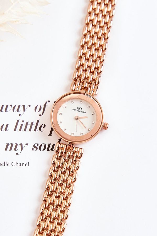 Giorgio&Dario Giorgio&Dario Дамски часовник Giorgio & Dario с кубичен цирконий на циферблата от розово злато