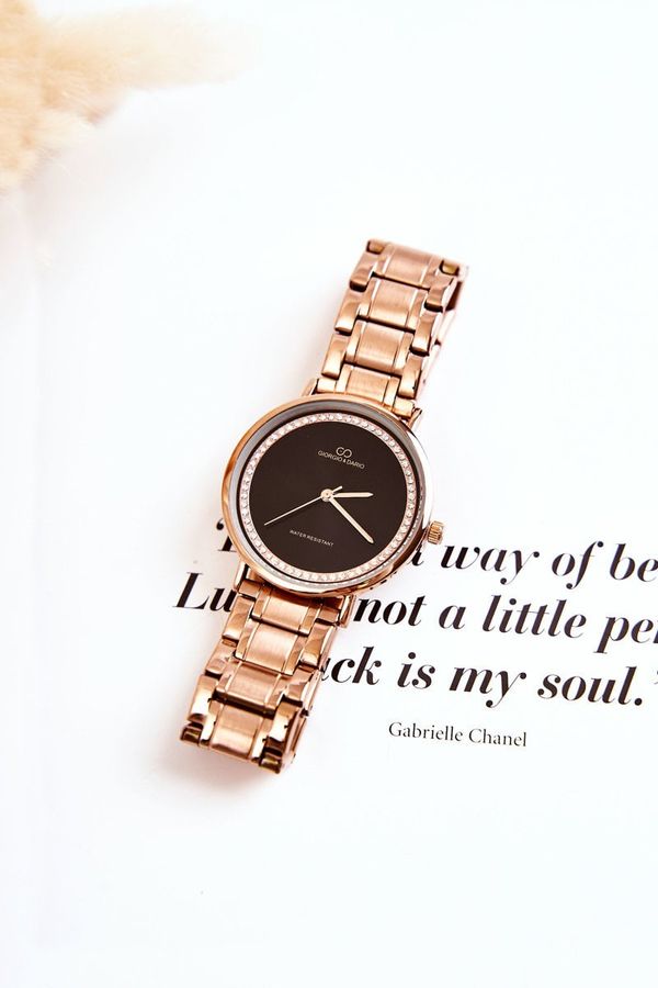 Giorgio&Dario Giorgio&Dario Дамски стоманен часовник Giorgio & Dario с кубичен цирконий, розово злато