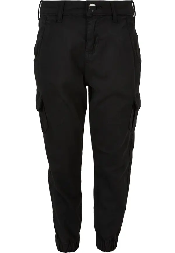 Urban Classics Girls' high-waisted cargo trousers - black