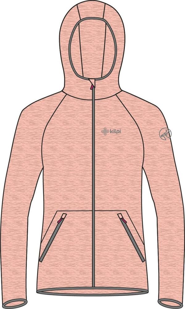 Kilpi Girl's lightweight sports hoodie Kilpi MEMPHIS-JG Coral