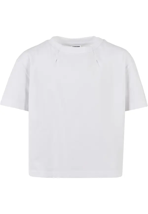 Urban Classics Girls' Organic Oversized Pleated T-Shirt White