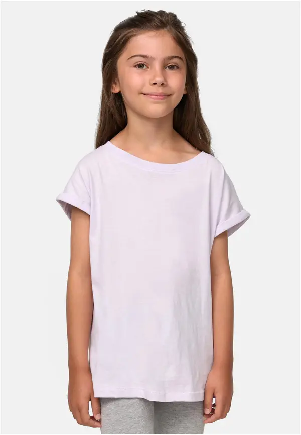 Urban Classics Girls' Organic T-Shirt with Extended Shoulder Soft Lilac
