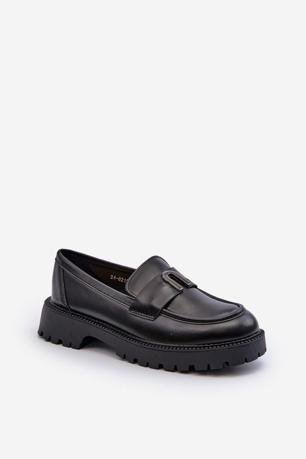 Kesi Girls' shoes, moccasins with embellishments, black Elvilda